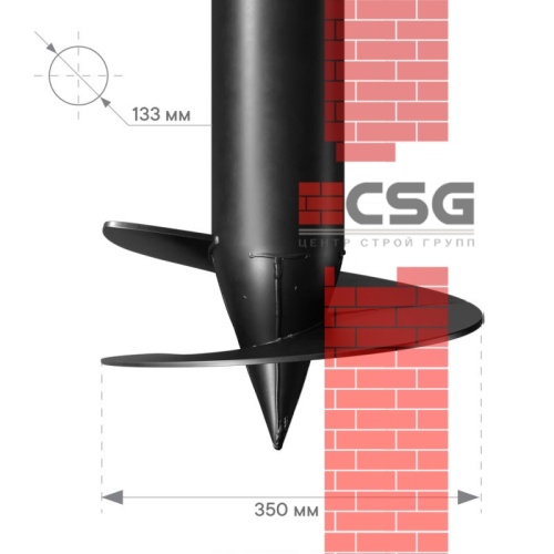 Свая винтовая СВСН-133/350/2500 по выгодным ценам в Твери.